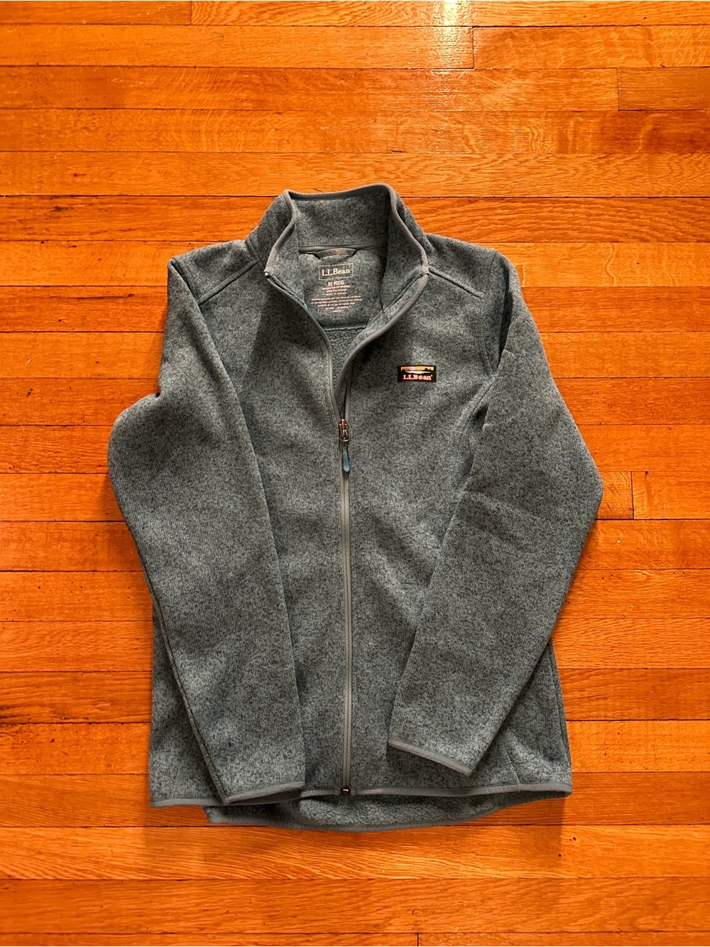 L.L. Bean Men's Fleece Jacket Size M Blue Full Zip Outdoor Sweater Warm Casual